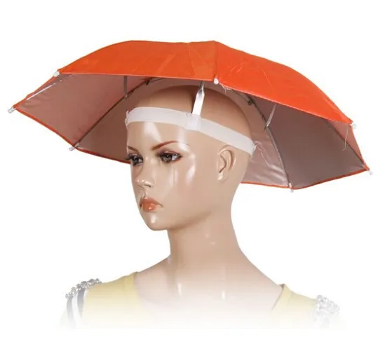 orange umbrella hat