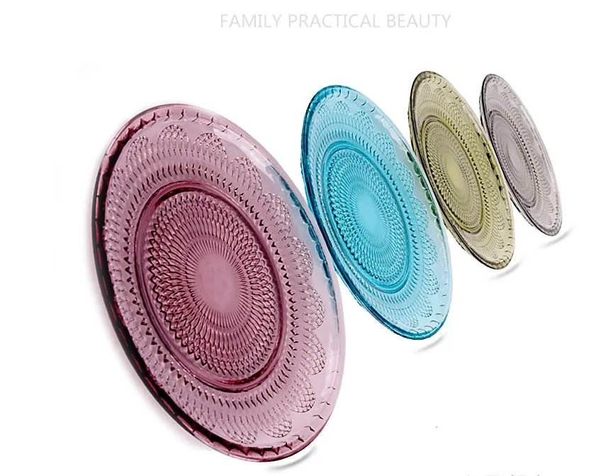 Different Sizes Glass Colored Dessert Plate For Party Buy Dessert