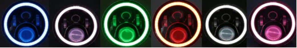 Universal 7 Inch LED Headlight Hi/Lo Beam Halo Angel Eye Fits For CB400 CB500 CB1300 Motorcycle