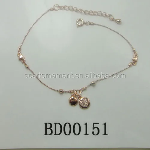 Fancy Young Alloy Bracelets Rose Gold Plate Thin Chain Fancy Young Alloy Bracelets Rose Gold Plate Thin Chain With Le Tag