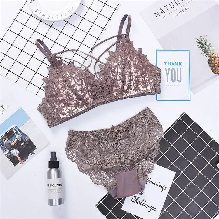 Young Girls Perfect Petal Flower Design Hot Sexy Lace Mesh Bra And