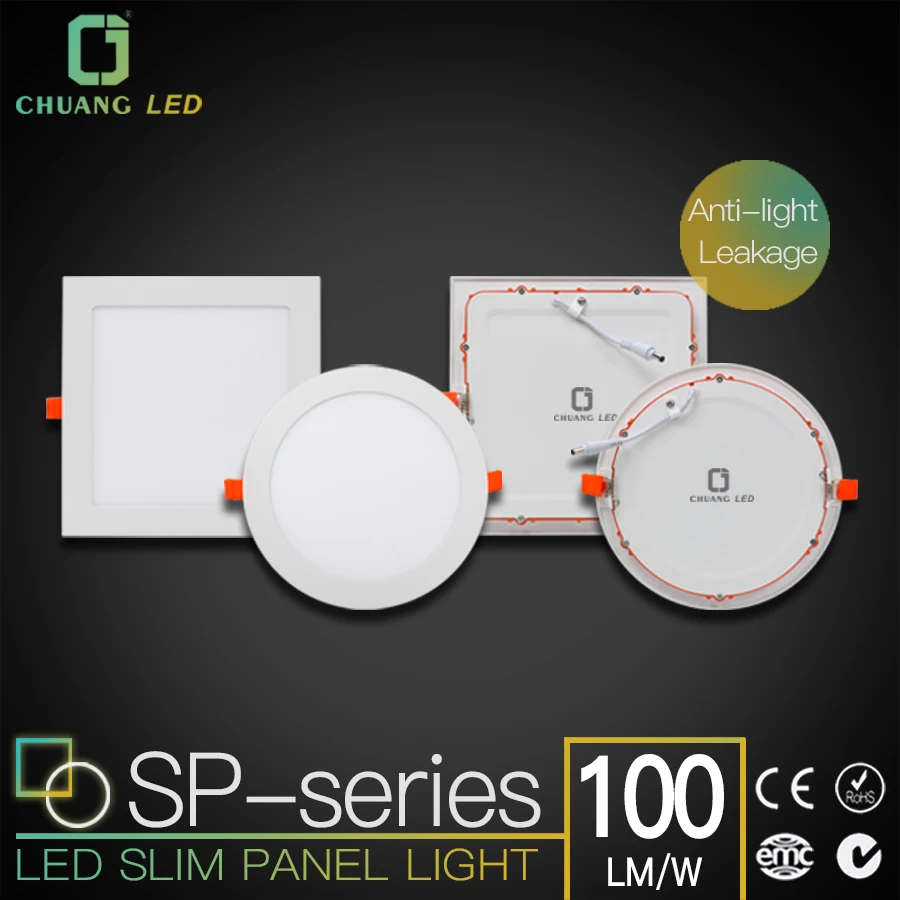 Round or Square LED Panel Lights SMD 2835 85-265V LED Recessed Ceiling Panel Down Lights 3W 6W 9W 12W 15W 18W 24W 30W