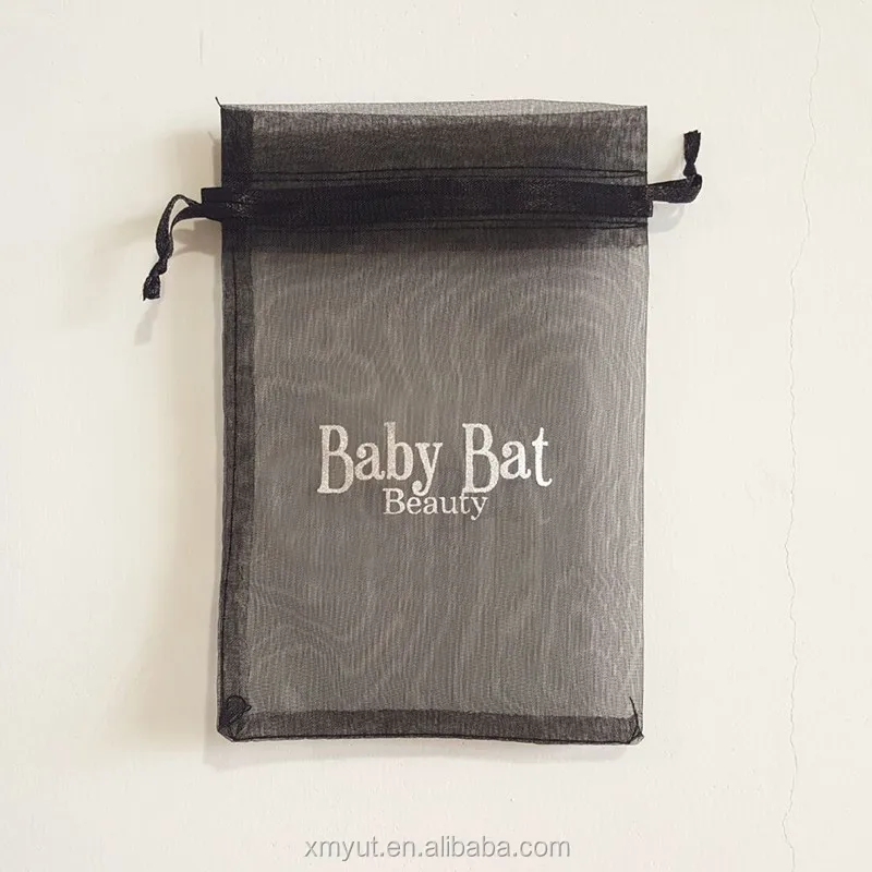 Small Custom Mesh Organza Drawstring Bags with Custom logo