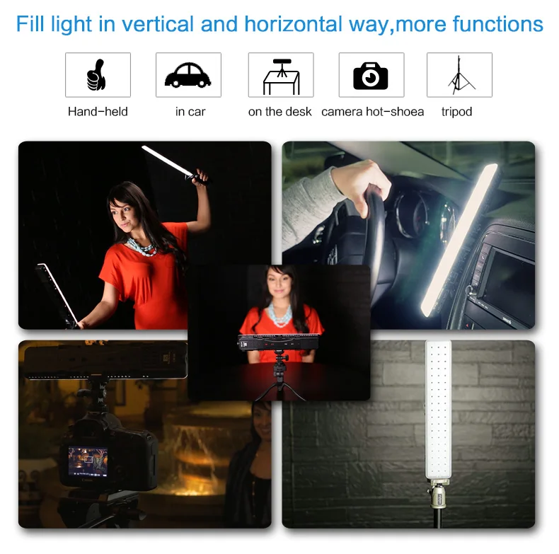 Nanguang Chin LED video light 8W CN-T80C In-Car LED Photo Light handheld led camera rod light Ra 95