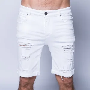 white ripped jean shorts mens