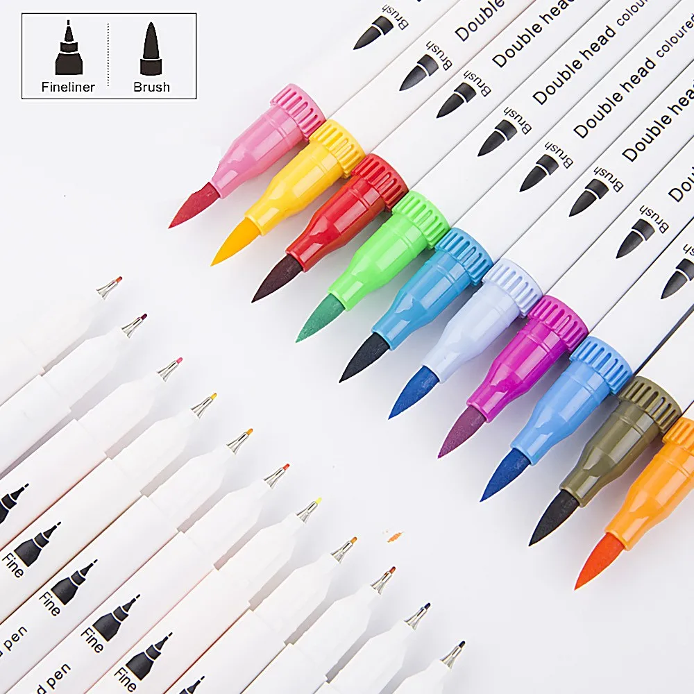 36 Colors Reaeon Brush Marker Pens Dual Tips Magicfly Watercolor Dual ...