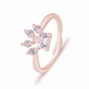 Wholesale new design creative dog claw heart shape Micro-inlaid zircon copper alloy rose gold sliver plated ring for women