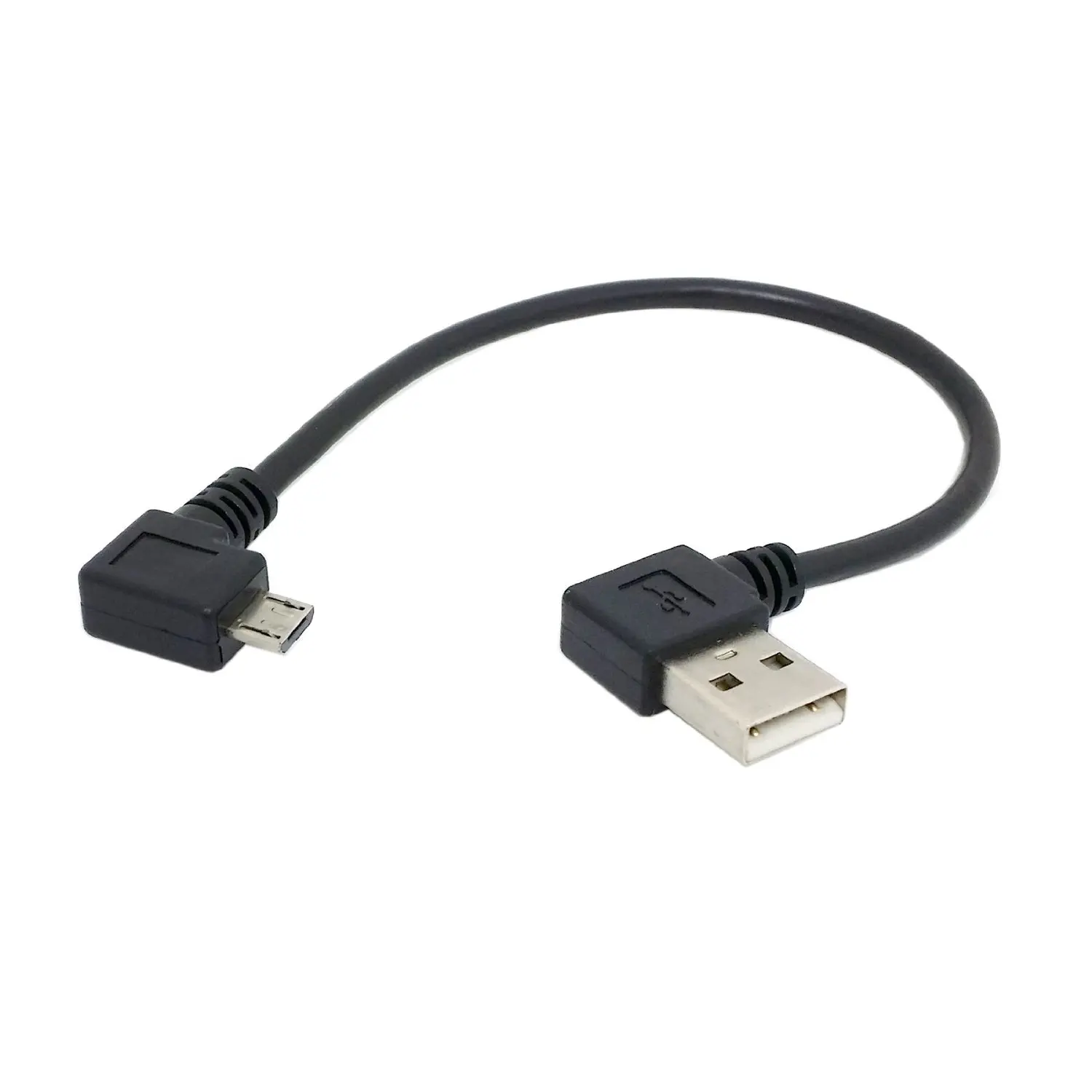 CY Left angled 90 degree Micro USB 5pin Male to Left Angled USB Data Charge Cable 20cm for Cell phone & Tablet