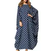 80815-MX25 elastic fabric maxi white dot printed dresses women