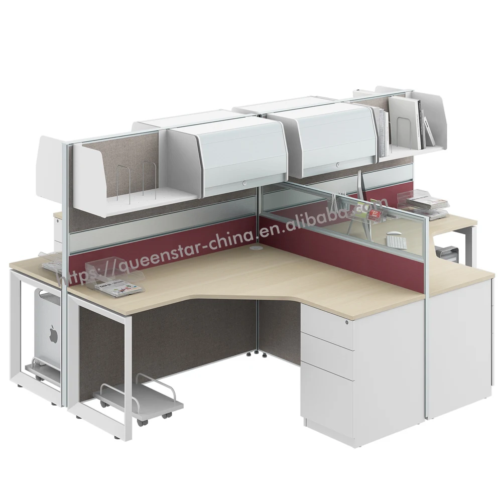 Qs-j11 L Shape Clusters Of Two Office Workstation Office Partition With ...