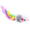 Wholesale Furry Pet Toys Mice Cat Catcher Toys with Feather Tails Interactive Play Cat Toy Mouse