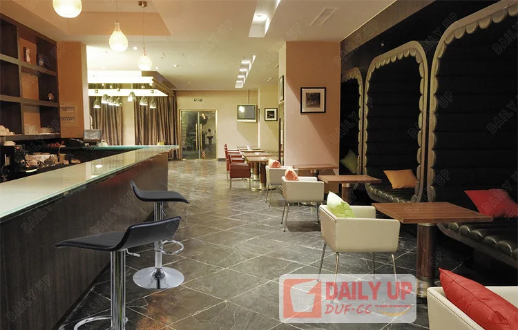 Adjustable Padded Bar Chair Stool With Footrest Fixed Low Back Kitchen Dining Chair Counter Chair With Upholstered PU Cushion