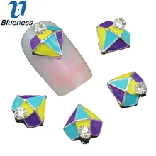 10pc Colorful Diamond Shape Rhinestones 3d Nail Art Decorations Alloy Nail Sticker Charms Jewelry for Nail