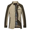 Stand Collar Mens Cotton Patchwork Jacket for Spring