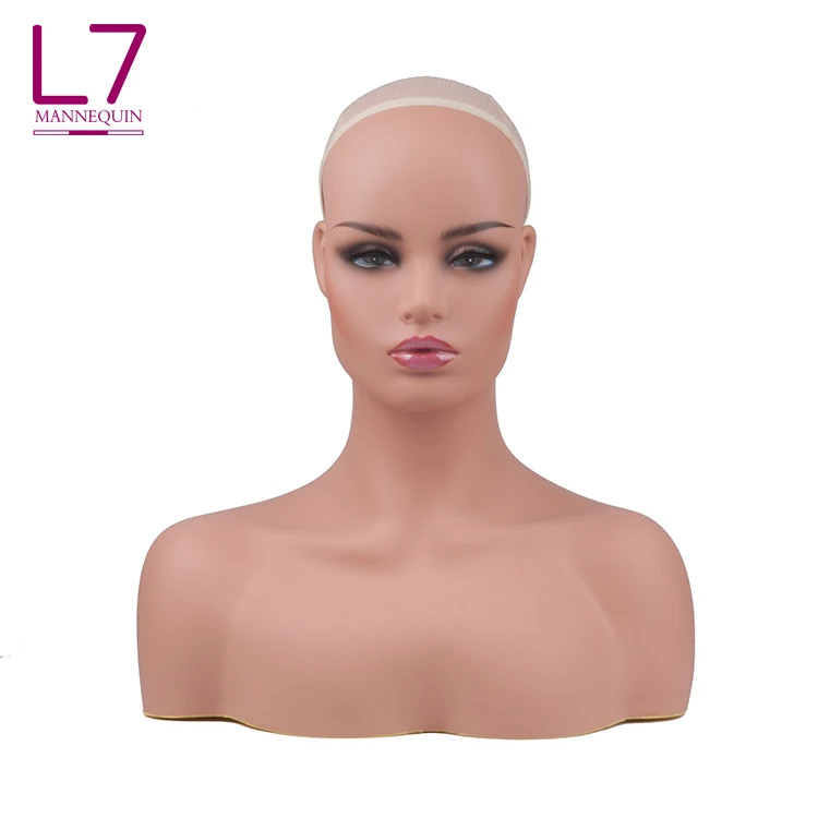 human hair mannequin head with stand