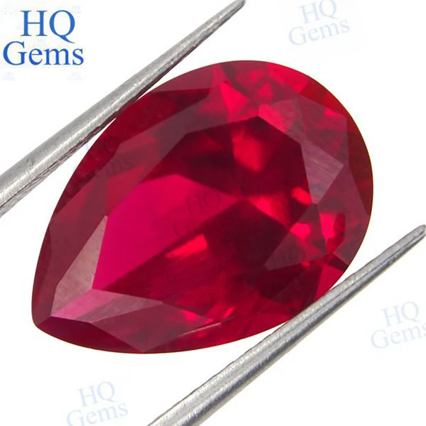 Hq Big Size Ruby Rough Stone Pear Shaped Faceted - Buy Ruby Rough Stone ...