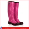 2015 New Polka Dots Design Ladies Rubber Rain Boots, Polka Dots Wellington Boots