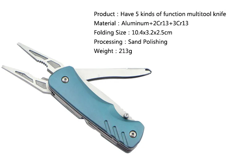 Have 5 Kinds of Multi-functional Outdoor Hiking Tool Knife