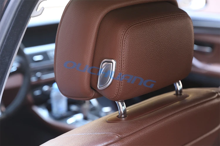 Chrome Head Pillow Front Seat Headrest Switch Adjust Button Cover Trim
