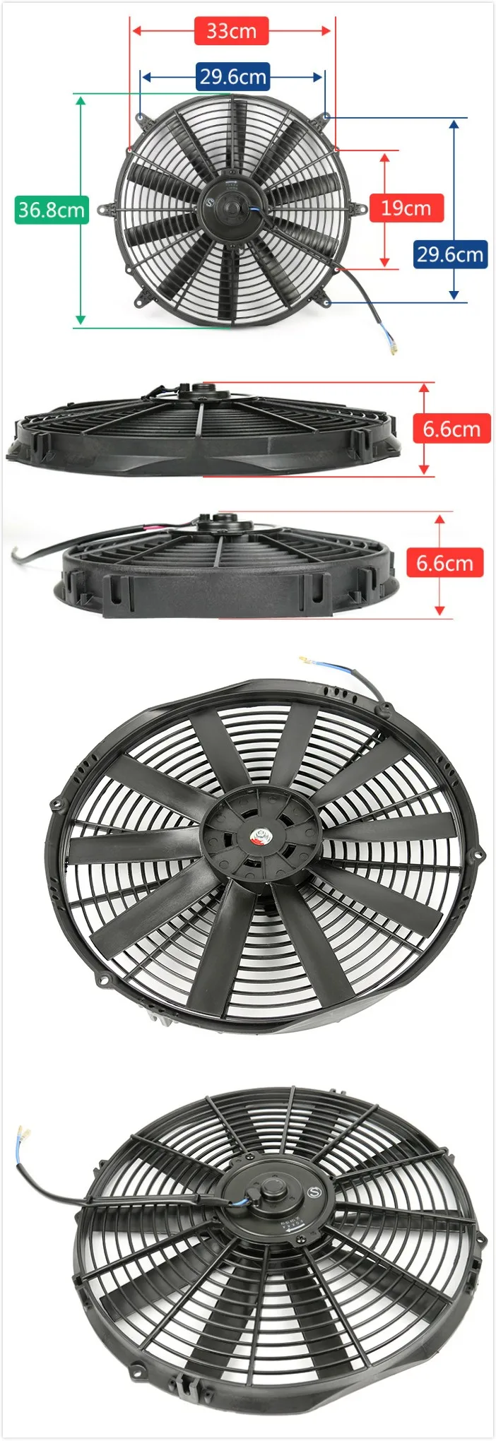 Universal 14 Electric Condenser Cooling Fan 12v For Street Rat