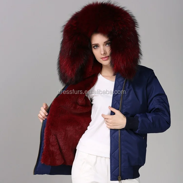 navy fur lined coat