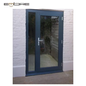 Thermal Break Frame Decorative Glass Storm Aluminium Doors For