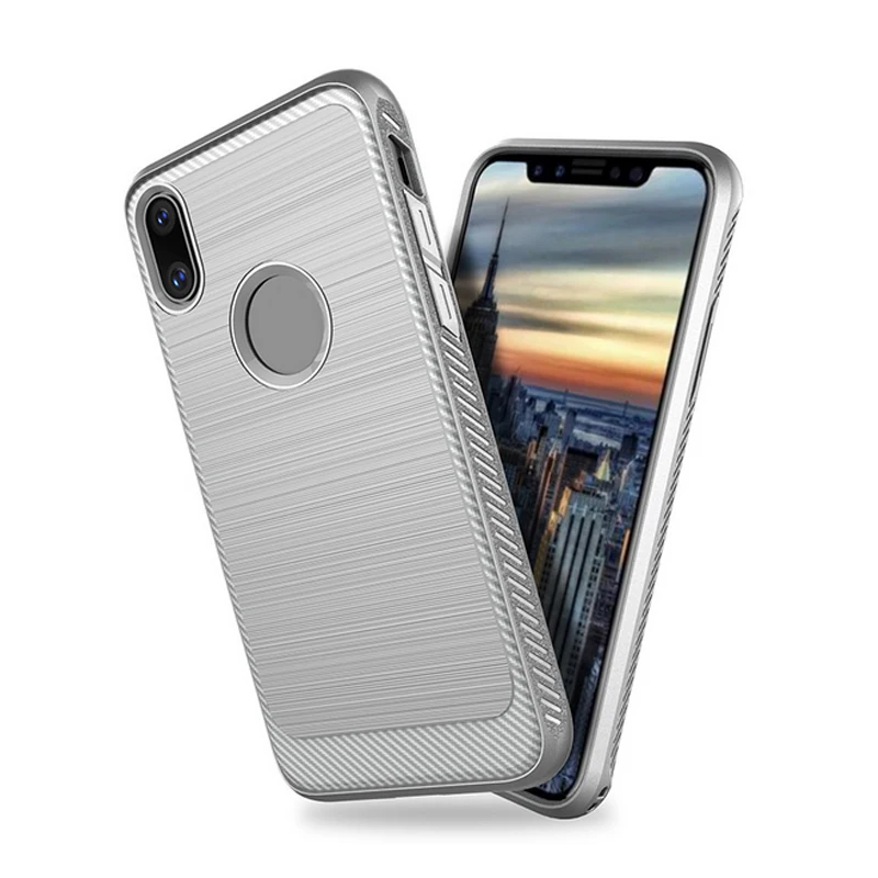 Texture Brush Carbon Fiber Slim Case For Apple IPhone X/8/7/6 Cover