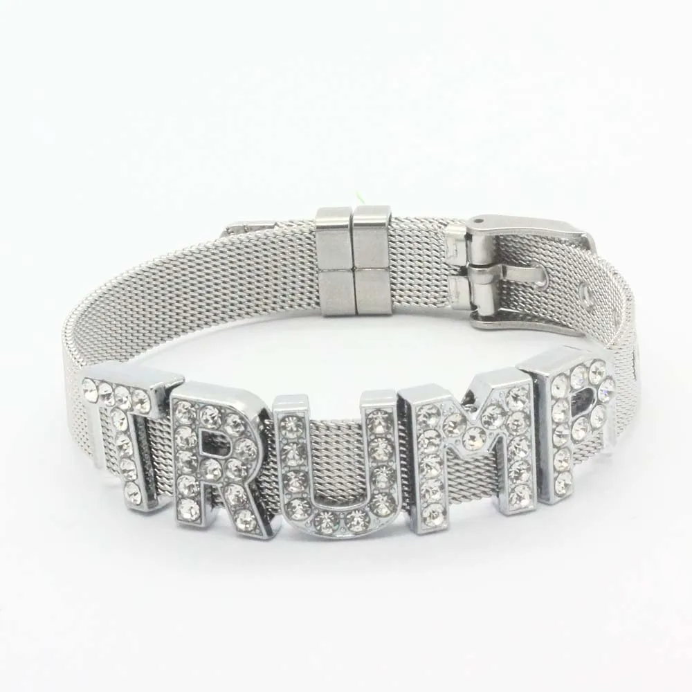 Diy Crystal Rhinestone Mesh Bracelet Slide Keeper Bracelet Charms Buy