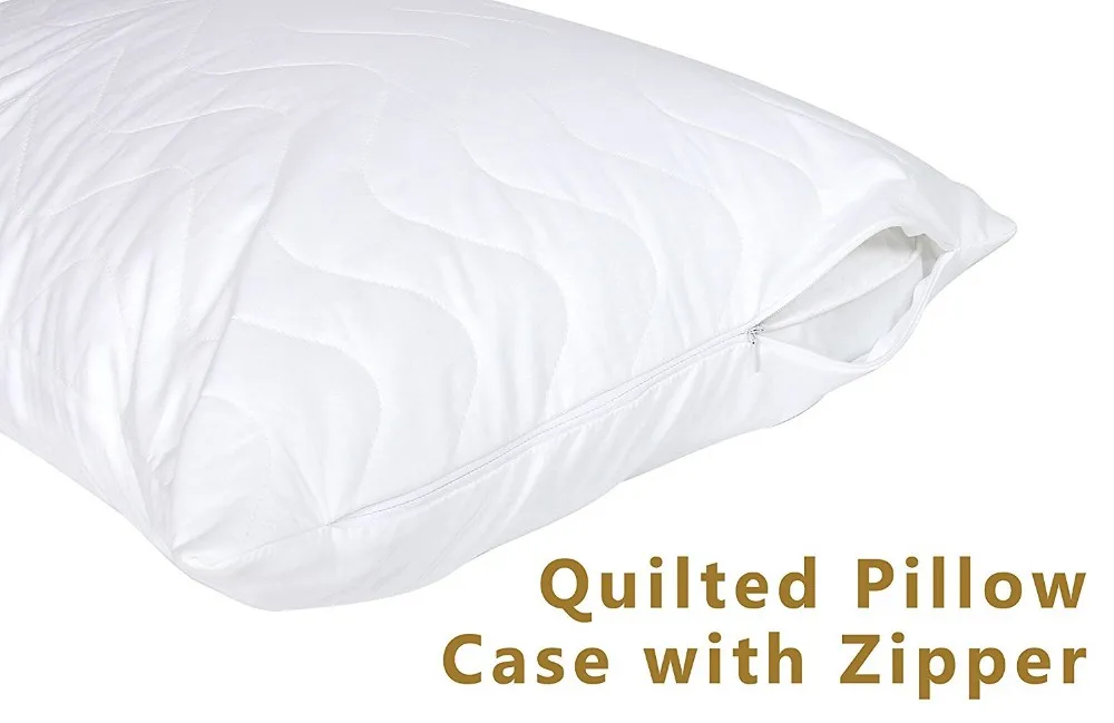 Wholesale Bulk White 100 Cotton Zippered Zip Pillow Case Quilted Standard Size Buy Pillowcase