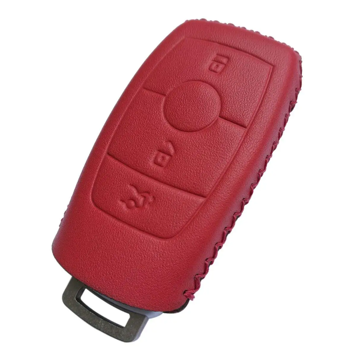 Coolbestda Leather Key Fob Remote Cover Skin Keyless Jacket Protector Case Accessories for Mercedes benz E-Class (2017-up) E300 E400 E63 S-Class (2018-up) S450 S550e S560 S63