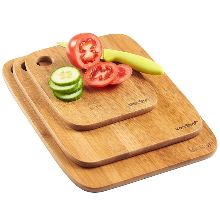 Bamboo Fruit Vegetable Cutting Board With A Circle Hole 3pieces Set