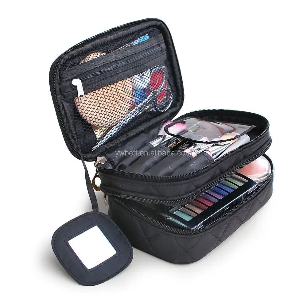 black travel makeup bag