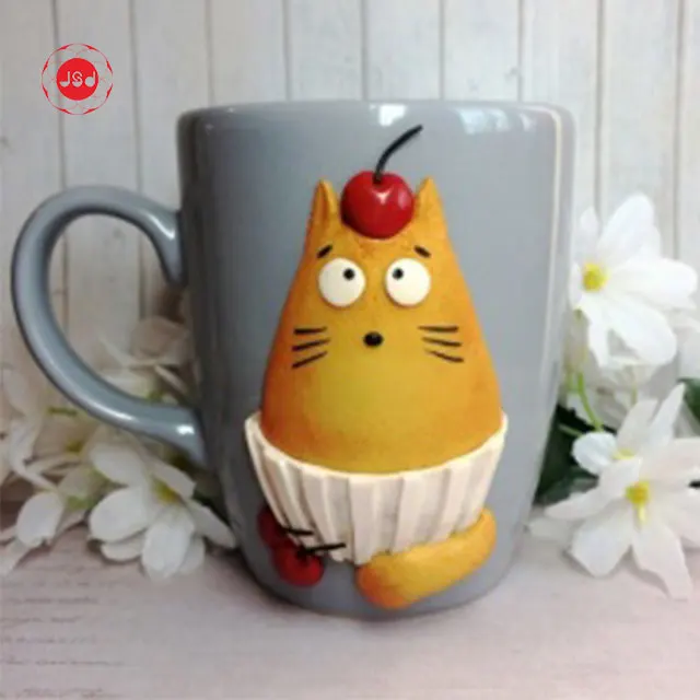Hot Sale Ceramic Mug With Handmade Polymer Clay Ceramic Gift Mug