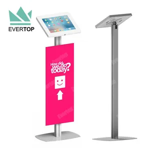 LSF05 VESA Tablet Kiosk Floor Standing Lock iPad Pro Tablet Kiosk Stand, iPad Pro Floor Security Display Stand Locking