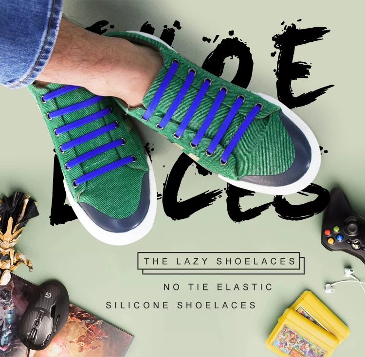 Items Under 1 Dollar Rubber Slip Sneaker Elastic Shoelaces Lazy No Tie