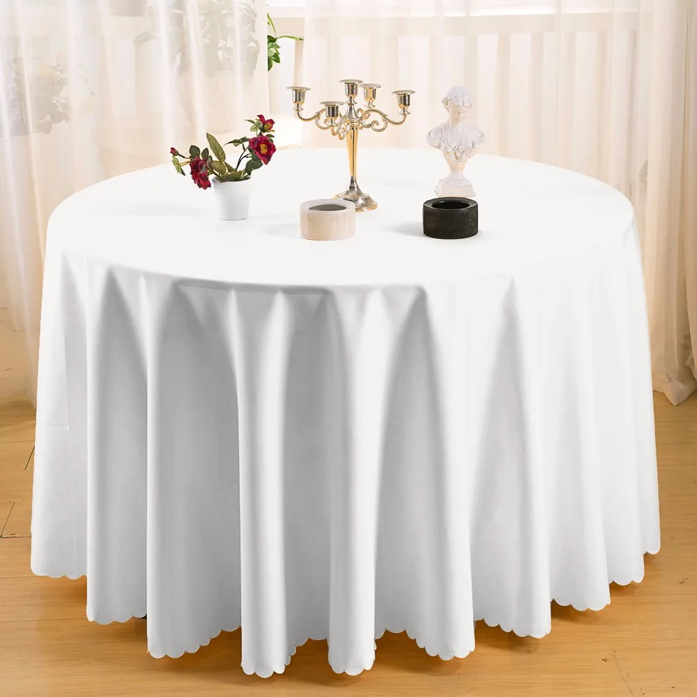 Factory Wholesale 90 Inch Round Restaurant Table Cloth In White - Buy ...