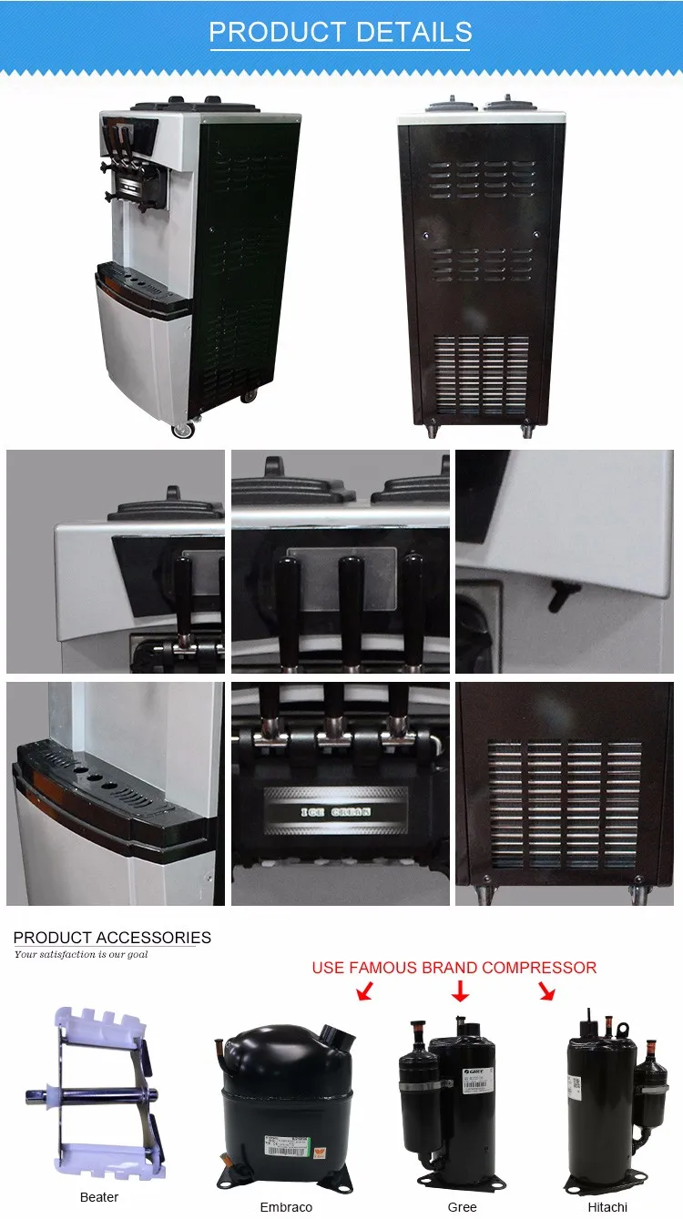 Chinese new wholesale with  large capacity soft   ice cream machine maker