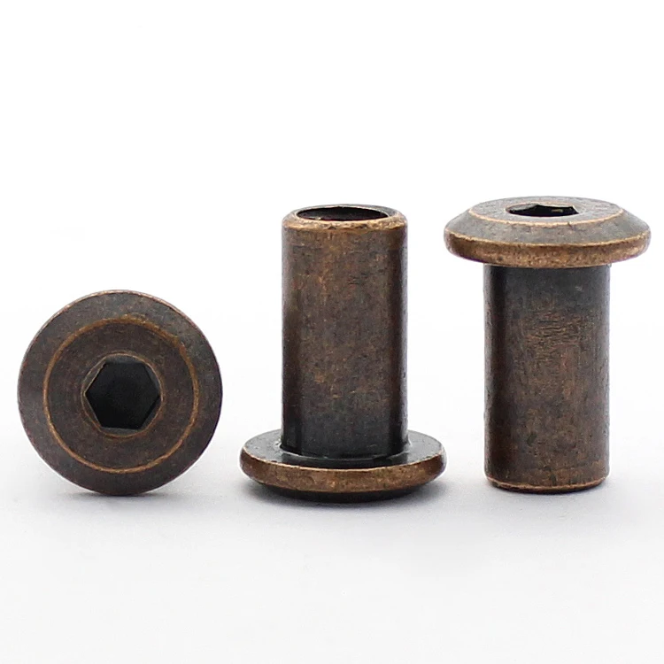 M6 M8 Dark Cooper Sleeve Nut With Flat Head - Buy M6 Connector Sleeve