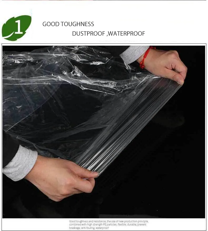 50 Pack Clear Plastic Garment Bags, 60X150 Cm Dry Cleaner