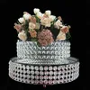 Wedding tiered gold cake stand, metal crystal cake stand , iron glass cake holder round