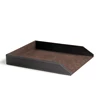 office Classic brown PU leather 1 layer desk organizer document tray