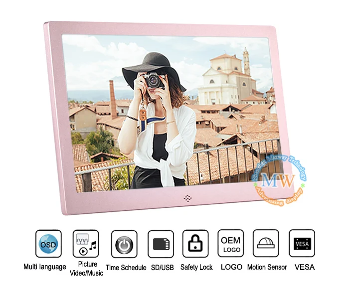 12 Inch Programmable 3g 4g Wifi Digital Photo Frame Oem Touch Screen