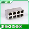 Factory supply shielded 2x4 8 ports rj45 connentors , multiport lan jacks with LED