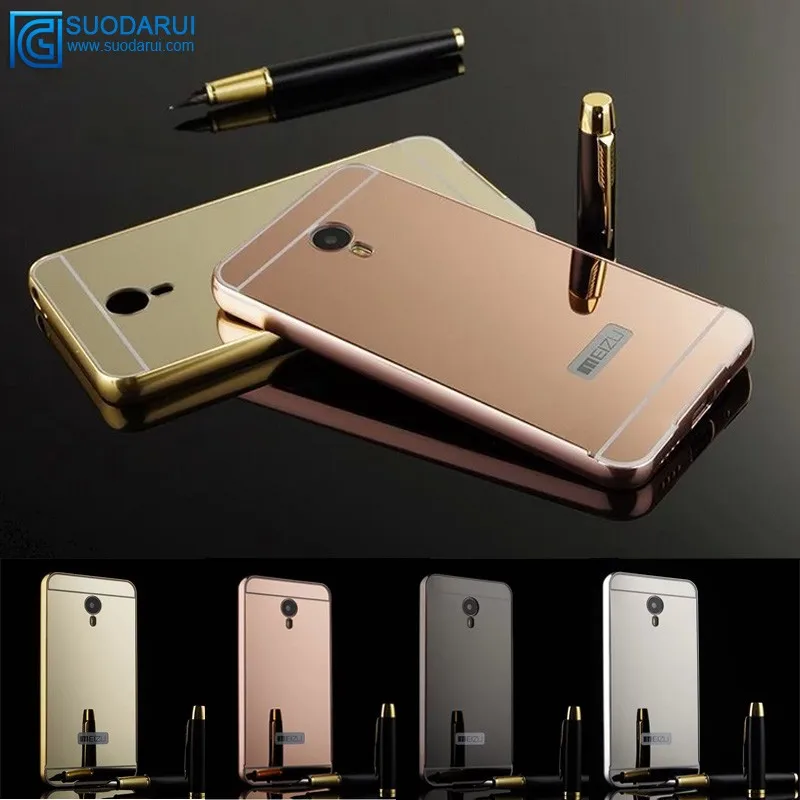 Luxury design 24K glod aluminum mirror case for Meizu MX5 PRO mirror hard back cover