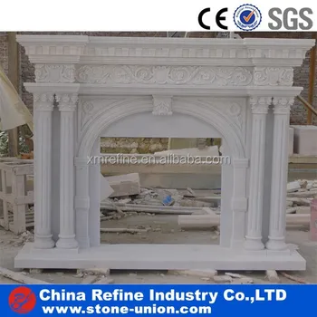 White Stone Fireplace Outdoor Used With Roman Pillars Buy White