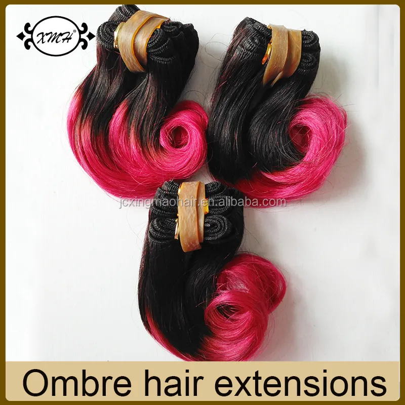 Unprocessed 8a Brazilian Virgin Hair Short Hair Extensions Ombre