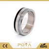 POYA Jewelry Mens Womens Unique Tungsten Engagement Wedding Rings, Commitment Wood rings,Opalescent Water Buffalo Horn