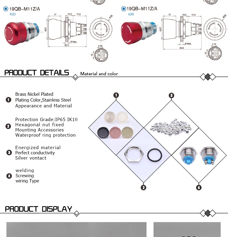 push button switch,momentary push button switch,metal push button switch,19mm push button switch,2 pin push button switch,220 volt push button switch,push switch with led,19mm momentary push button switch,19mm led push button switch