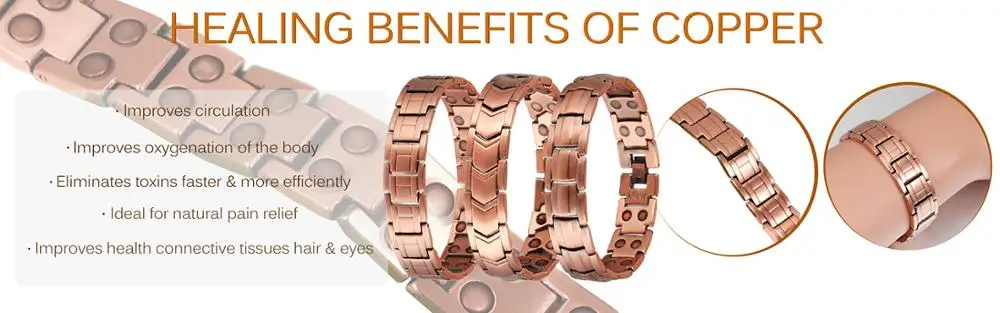 Bio Health Magnetic Therapy Pure Copper Bracelet With Double Magnets Bio Health Magnetic Therapy Pure Copper Bracelet With Double Magnets
