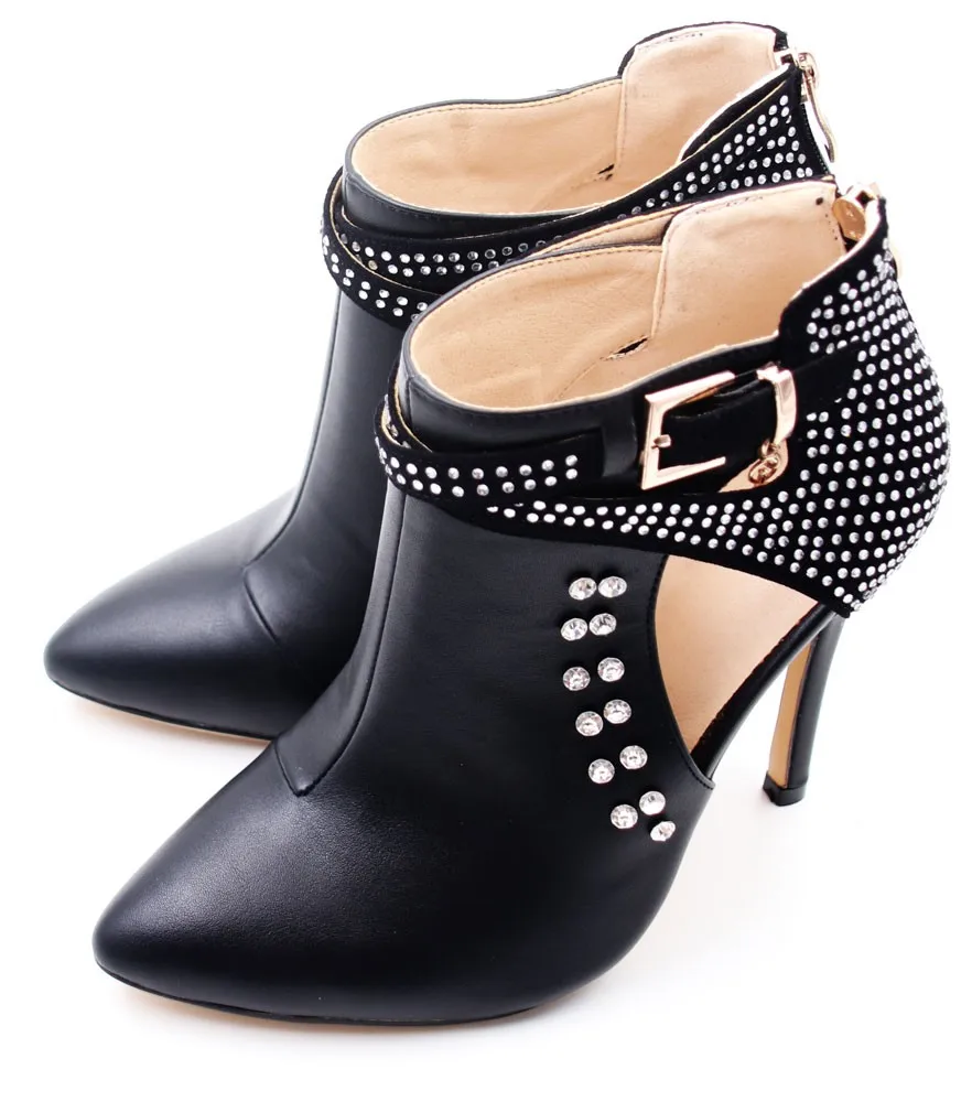 Fashion Comfort Boots Women Black Upper With Diamonds Decoration Bling ...